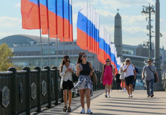 Russia National Flag Day Preparations