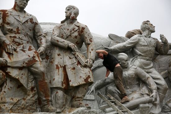 Russia WWII Donbass Liberation Anniversary Preparations