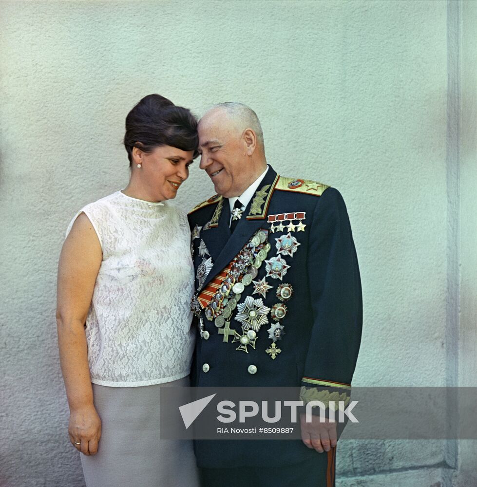Marshal of the Soviet Union Georgy Zhukov with his wife
