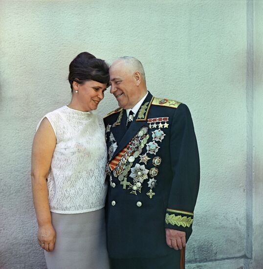 Marshal of the Soviet Union Georgy Zhukov with his wife