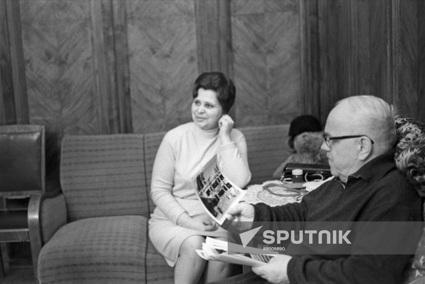Marshal Zhukov with his wife Galina at dacha