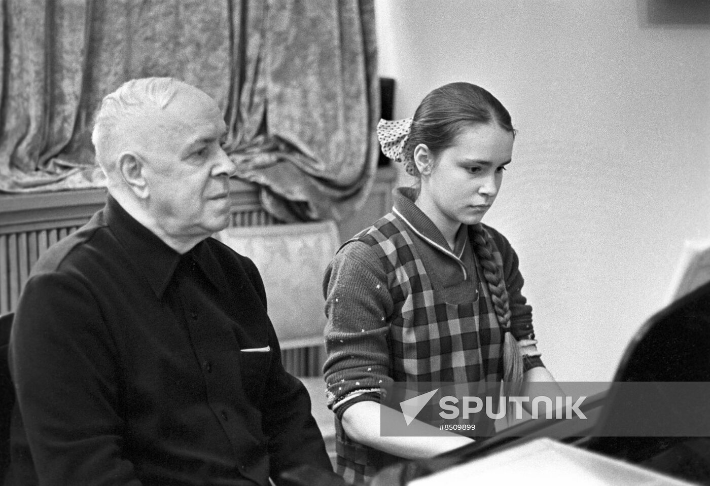 Marshal Zhukov and his daughter at their dacha