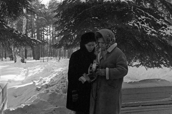 Marshal Zhukov's daughter and wife at their dacha