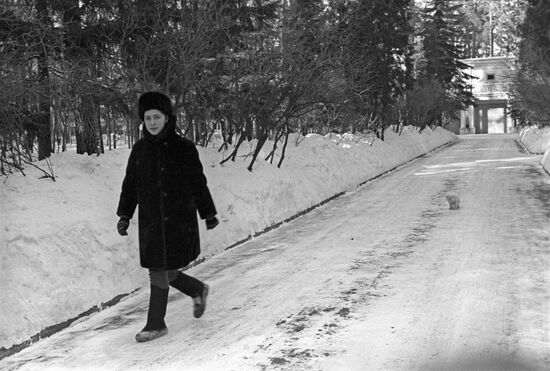 Marshal Georgy Zhukov's daughter at Sosnovka country house