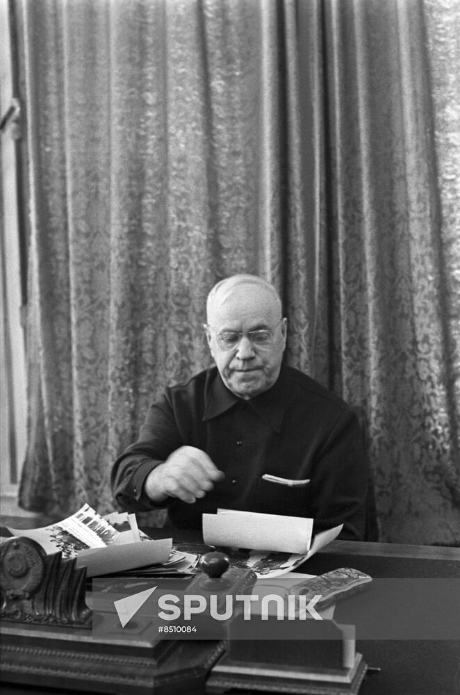 Marshal Zhukov in his dacha office