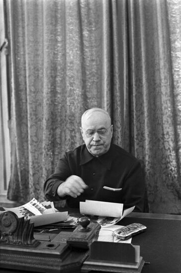 Marshal Zhukov in his dacha office