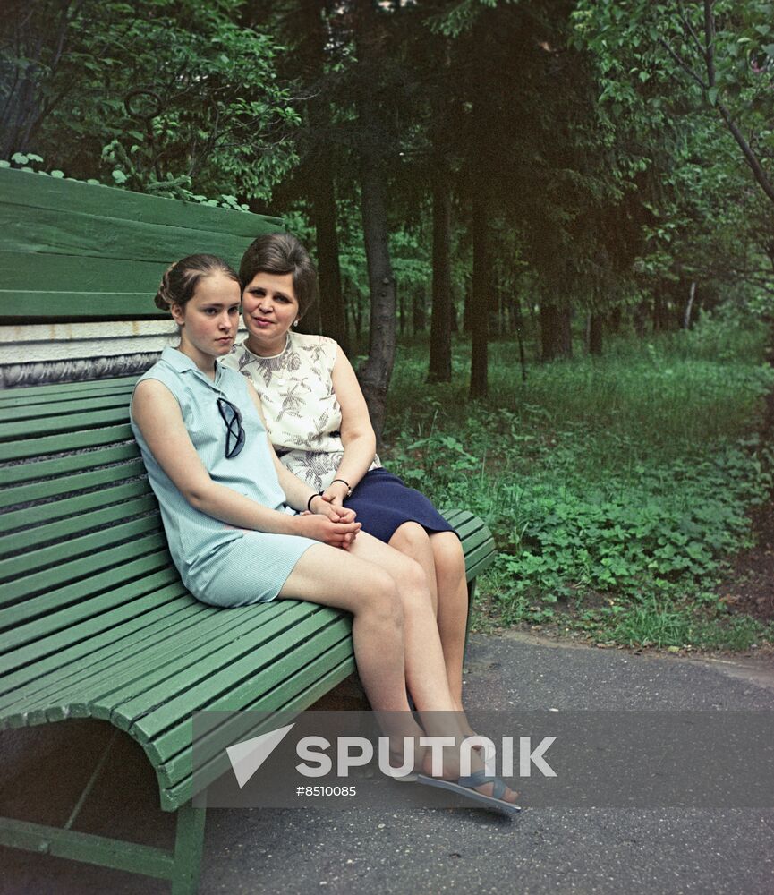 Marshal Georgy Zhukov's wife and daughter at Sosnovka state country house