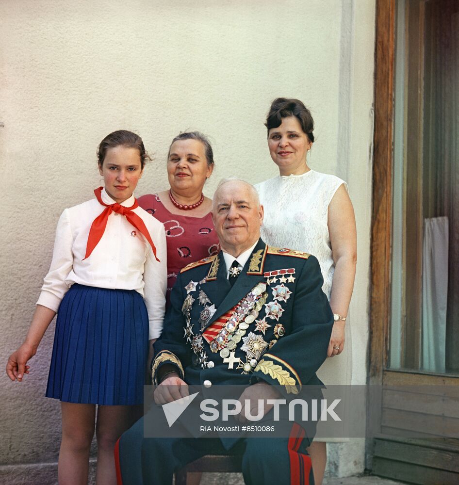 Marshal Georgy Zhukov with his family at country house