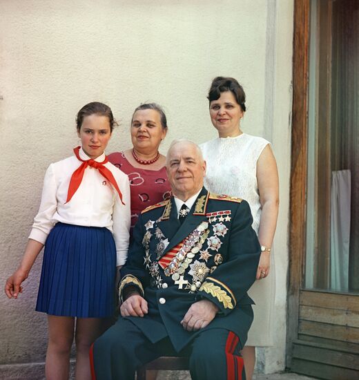 Marshal Georgy Zhukov with his family at country house