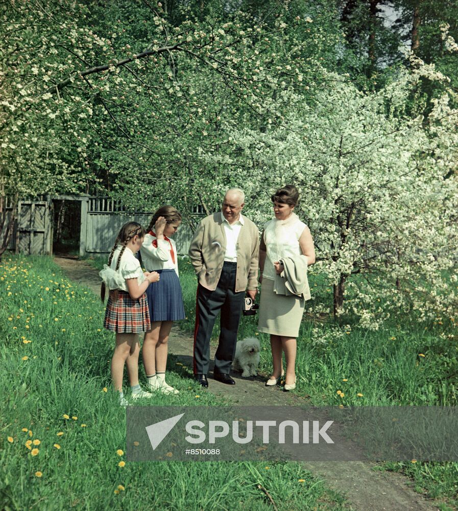Marshal Georgy Zhukov with his family at country house in Sosnovka