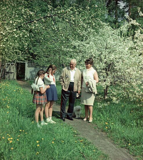 Marshal Georgy Zhukov with his family at country house in Sosnovka