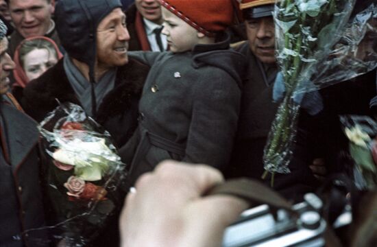 USSR pilot cosmonaut Alexei Leonov after landing