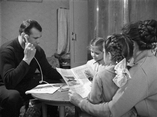 Yuri Gagarin and family