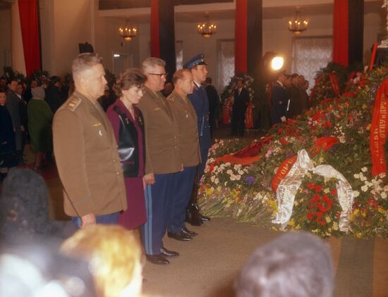 Funeral service for Yuri Gagarin and Vladimir Seryogin