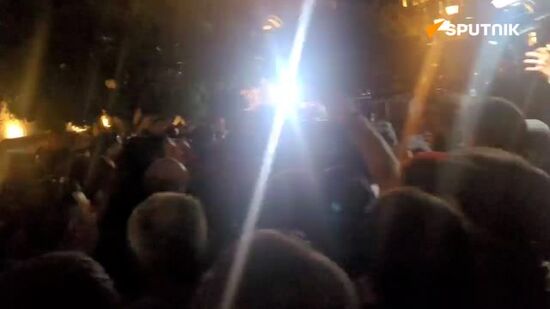 Clashes between police officers and protesters in Armenia