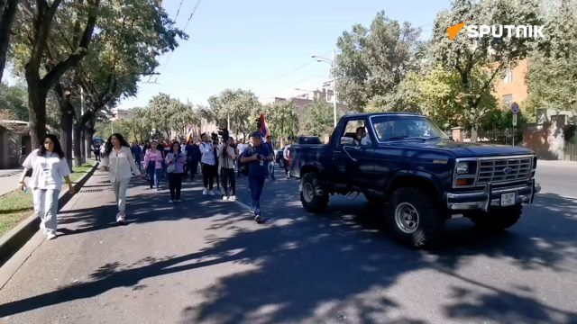 Anti-government protest in the center of Yerevan
