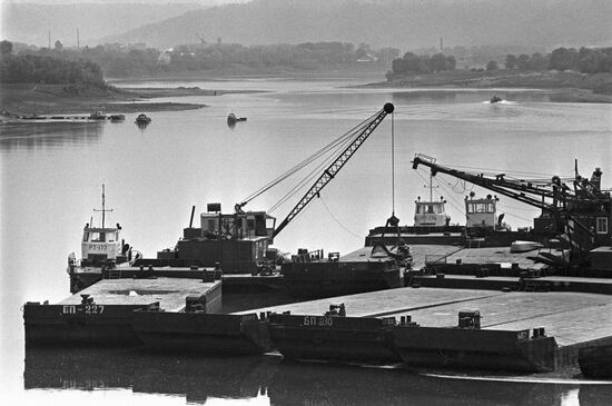 Cargo terminal near Ataki town on Dniester River