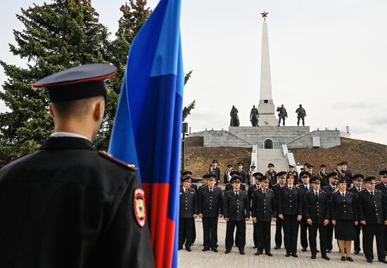 Russia LPR Policemen Oath Taking