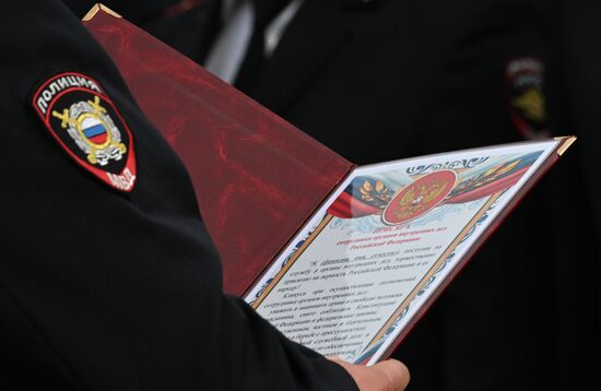 Russia LPR Policemen Oath Taking