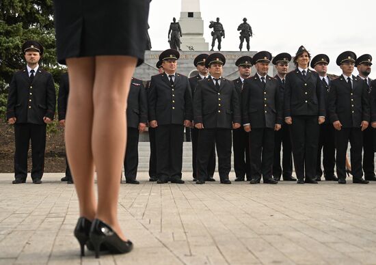 Russia LPR Policemen Oath Taking