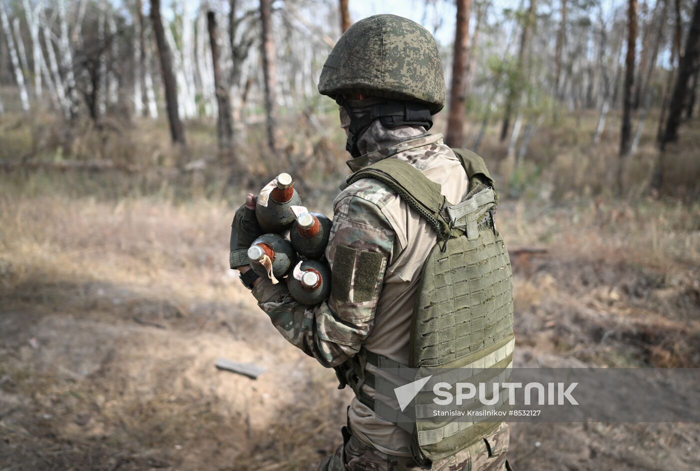 Russia Ukraine Military Operation Mortar Unit