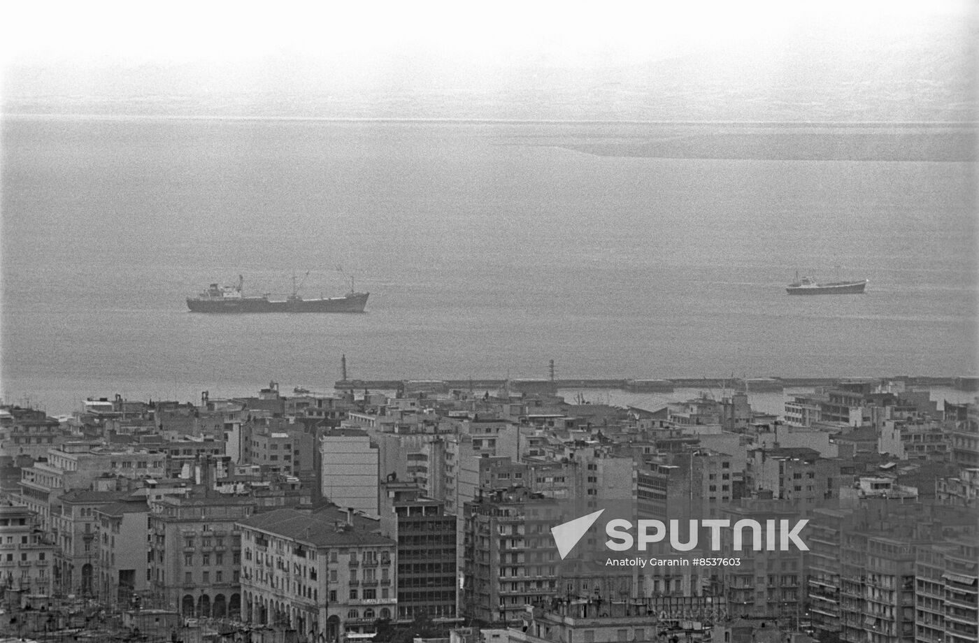 View of Thessaloniki and Aegean Sea coast