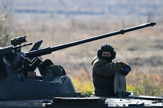 Russia Ukraine Military Operation APC Crews Training