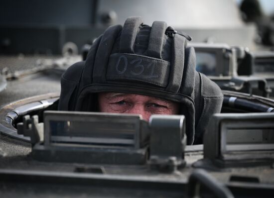 Russia Ukraine Military Operation APC Crews Training