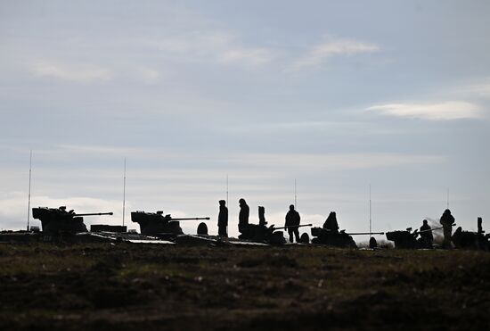 Russia Ukraine Military Operation APC Crews Training