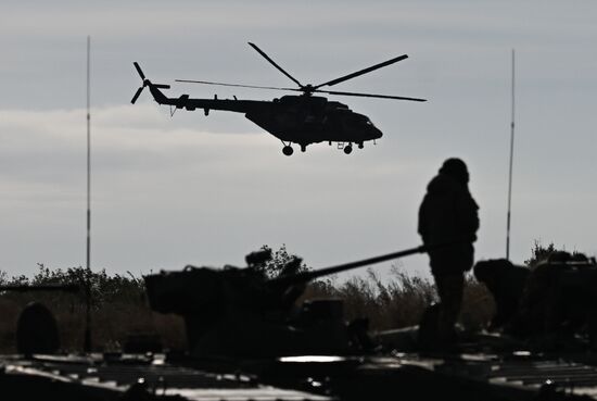 Russia Ukraine Military Operation APC Crews Training