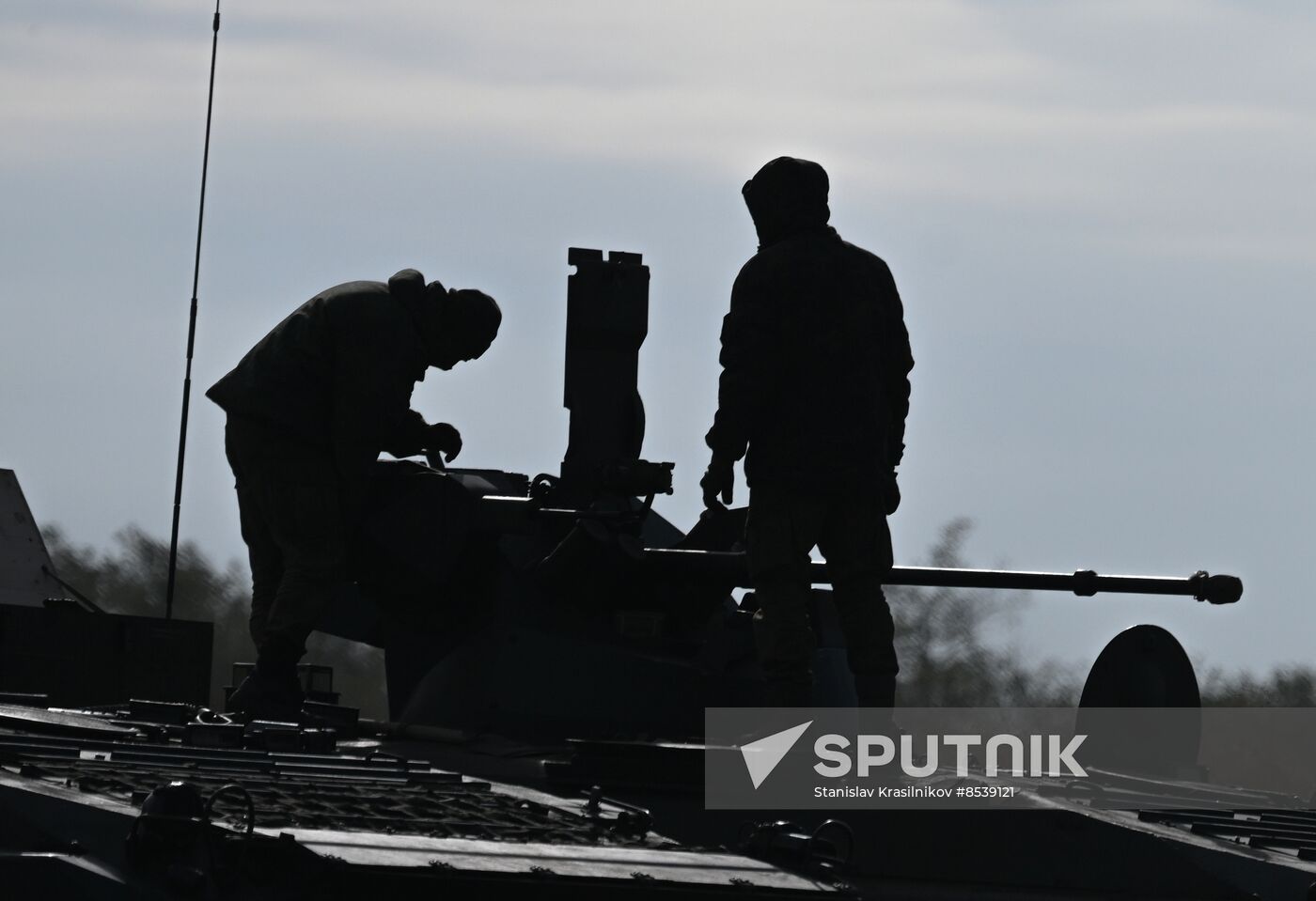 Russia Ukraine Military Operation APC Crews Training