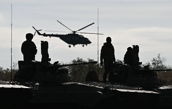 Russia Ukraine Military Operation APC Crews Training