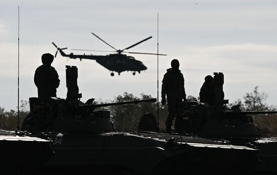 Russia Ukraine Military Operation APC Crews Training