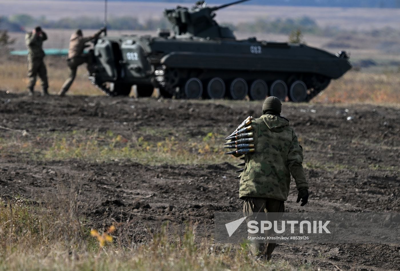Russia Ukraine Military Operation APC Crews Training