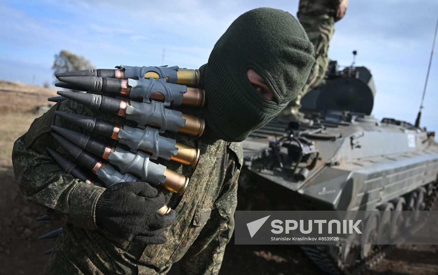 Russia Ukraine Military Operation APC Crews Training