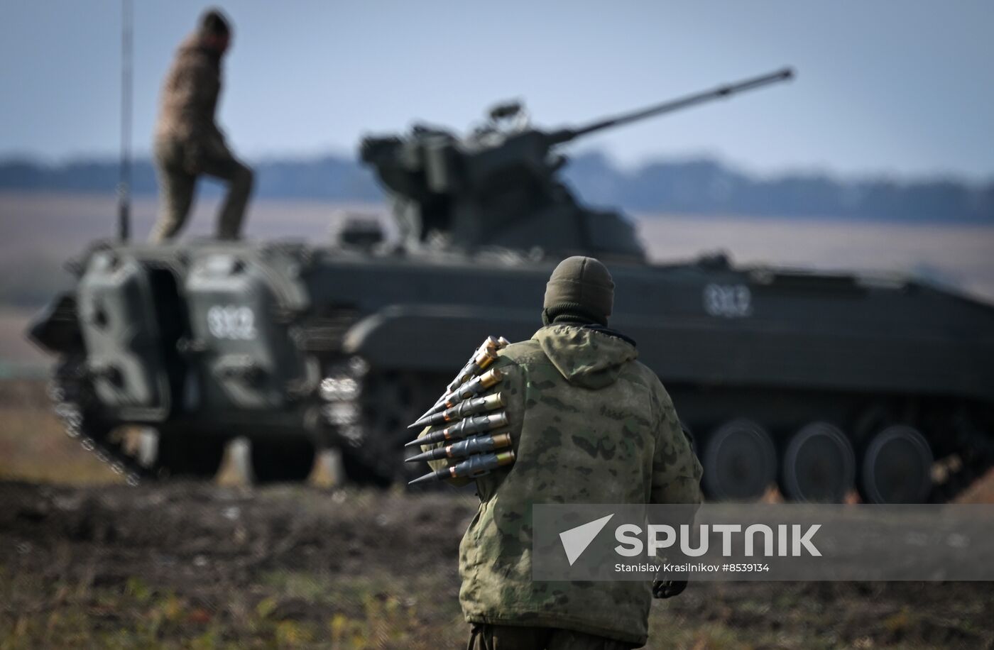 Russia Ukraine Military Operation APC Crews Training