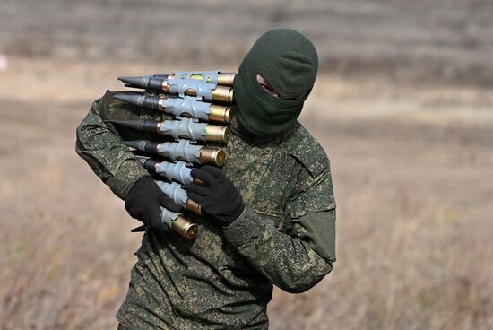 Russia Ukraine Military Operation APC Crews Training