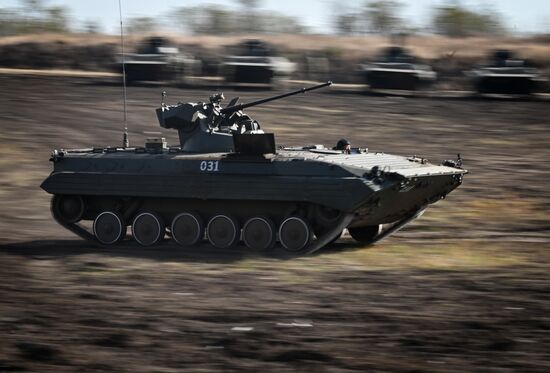 Russia Ukraine Military Operation APC Crews Training