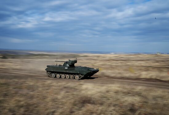 Russia Ukraine Military Operation APC Crews Training