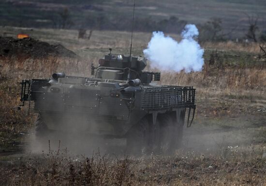 Russia Ukraine Military Operation APC Crews Training