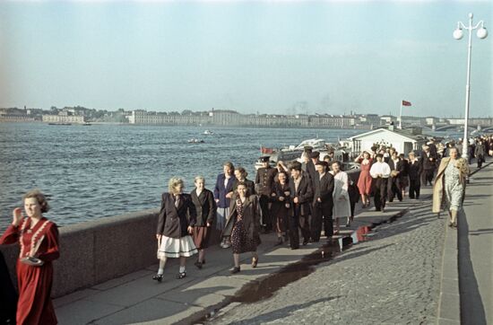 Pier on Neva River in Leningrad
