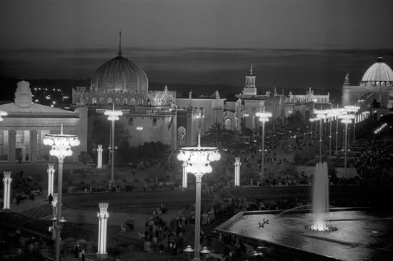 All-Union Agricultural Fair at night