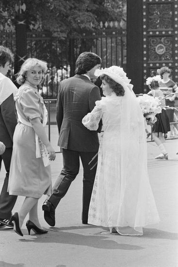 Couple on wedding day