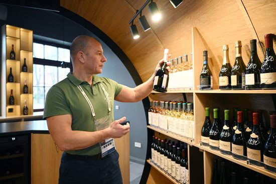 The International RUSSIA EXPO forum and exhibition. The farm products and wines fair at pavilion no.48, Wine Fair. Location: Russia, Moscow. Author: Ramil Sitdikov/Sputnik. International RUSSIA EXPO forum and exhibition. Farm products and wines fair
