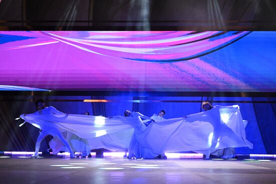 International RUSSIA EXPO forum and exhibition. Opening show of The First in Russia - Land of Opportunities exhibition