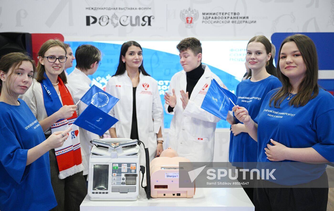 International RUSSIA EXPO forum and exhibition. Exhibition by Ministry of Healthcare, Promoting Health