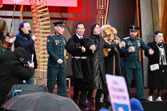 RUSSIA EXPO. Red Star band and Yury Kononov perform Russian Tank Alyosha song