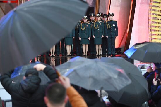 RUSSIA EXPO. Red Star band and Yury Kononov perform Russian Tank Alyosha song