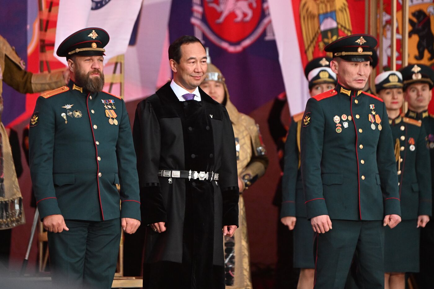 RUSSIA EXPO. Red Star band and Yury Kononov perform Russian Tank Alyosha song