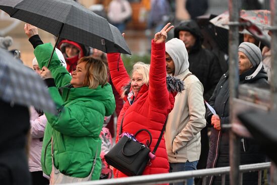 RUSSIA EXPO. Red Star band and Yury Kononov perform Russian Tank Alyosha song